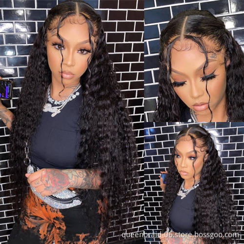 Brazilian 13x4 Loose Deep Wave Frontal Wig Full Lace Front Human Hair Wigs For Women Water Wave Brazilian Curly Human Hair Wig